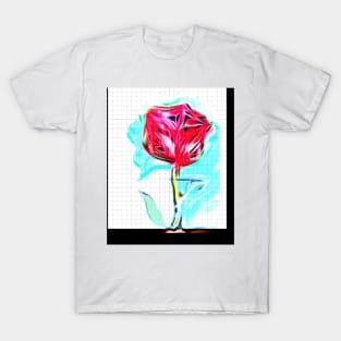 Rose on the Grid Flor T-Shirt